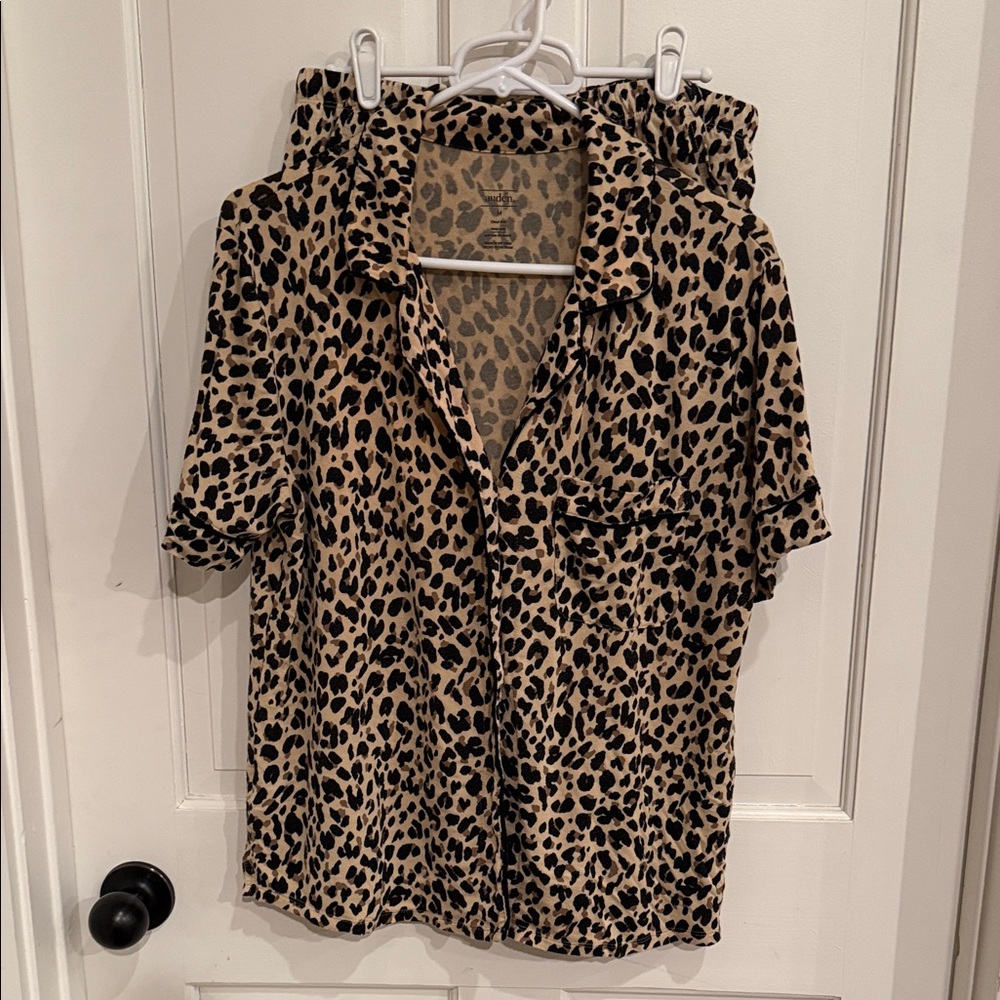 Auden Leopard Print Button-Down Shirt